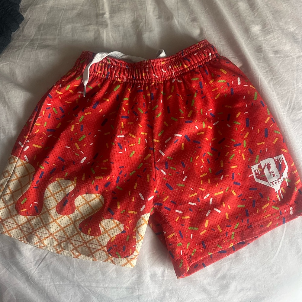 Red Ice Cream Cone Sprinkles Shorts